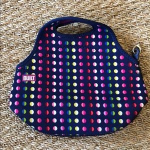 BUILT Navy and Rainbow Dotted Lunch Box